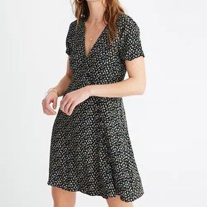 Madewell Black Floral Button-down Dress